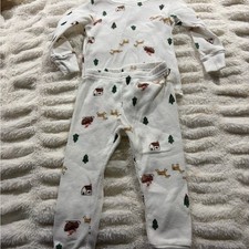 Carter's White Pajama Set with Forest Motif