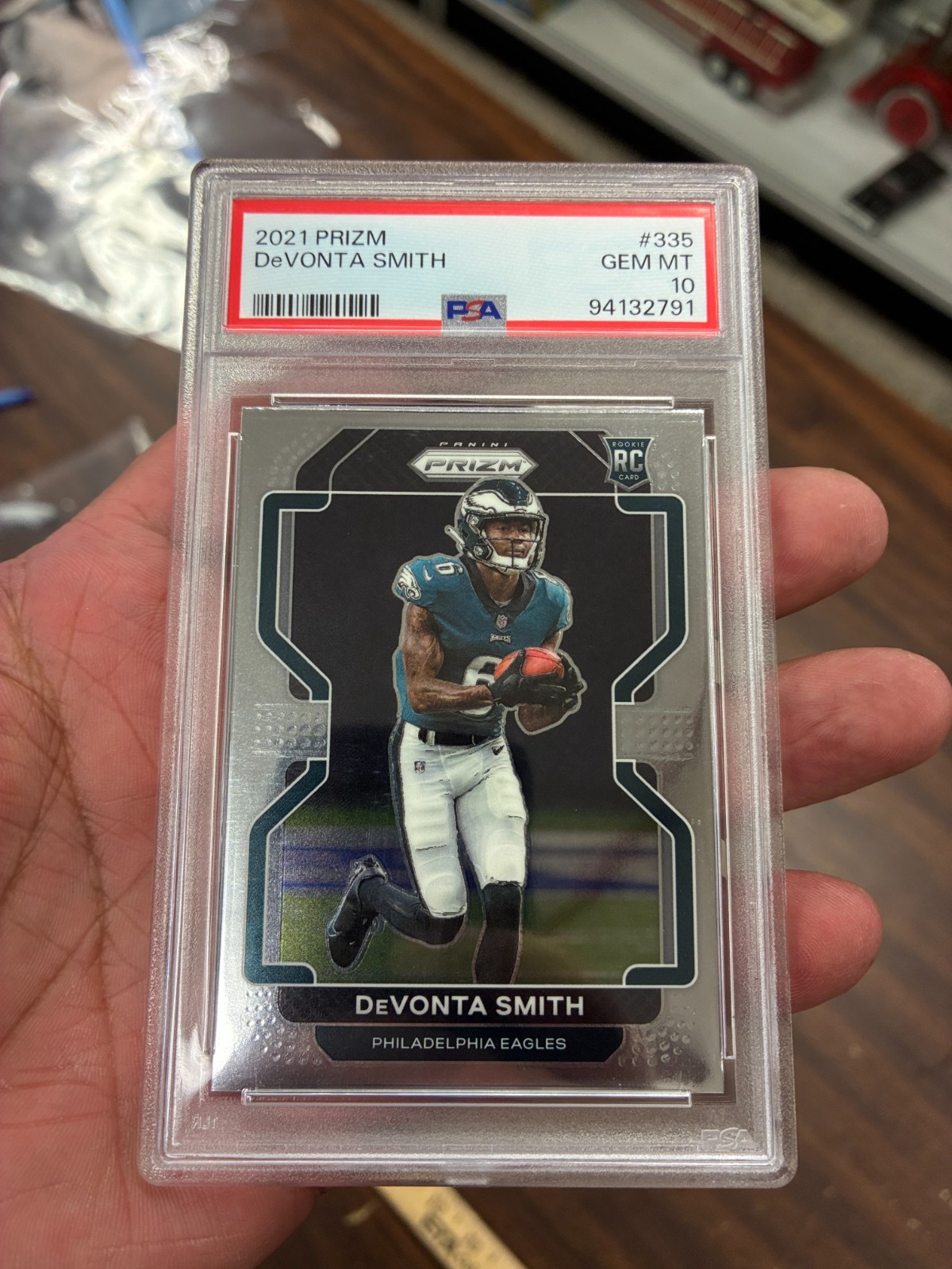 2021 Panini Prizm Rookie Devonta Smith #335 RC PSA 10 GEM MT Philadelphia Eagles