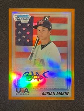 Adrian Marin 2010 Bowman Chrome 1st Auto Orange Refractor /25 USAA-12