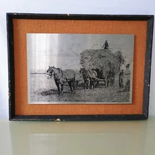 Lewis & Clayton "The Hay Wain" Etching Framed Signed Original Art Print Picture