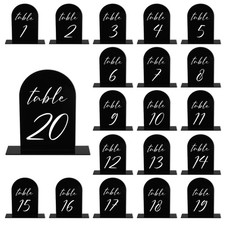 Wedding Table Numbers 1-20, 6"x4" Acrylic Display Signs and Holders for Weddi...