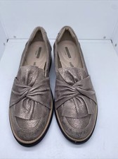 Clarks Collection Suede Slip-On Loafer Sharon Dasher Glittery Pewter