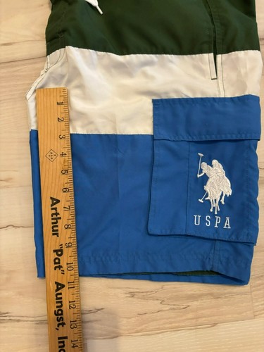 U.S. Polo Assn. Mens Colorblock Swim Trunks W/Cargo Pockets Size Large - Picture 7 of 8