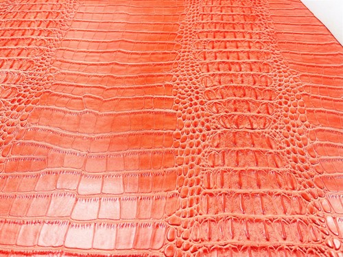Tapicería de cuero falso Gator, tela de textura de piel sintética de cocodrilo 3D por yarda - Imagen 17 de 40