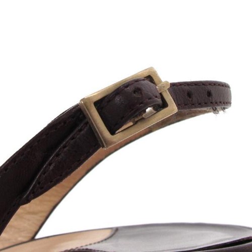 Jimmy Choo Pumps Heel Black leather sandal straps EU36 US6 Japan F/S USED - Picture 14 of 24