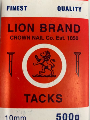 Blued cut upholstery tacks LION BRAND or CHALLENGE fine or improved 500grm boxed - Picture 3 of 8
