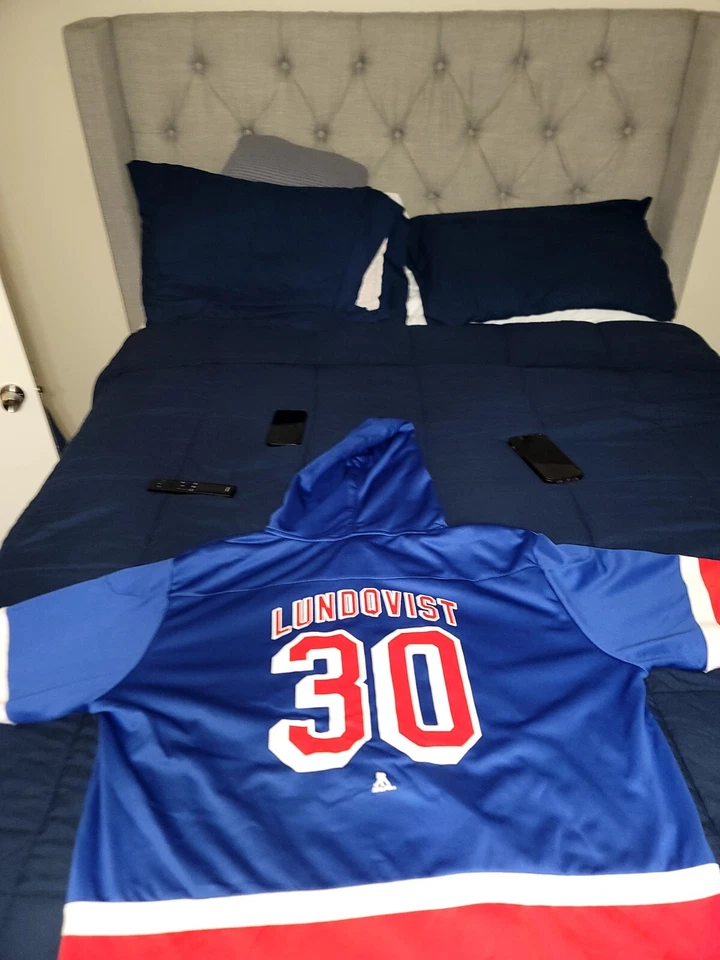 New NHL New York Rangers jersey style cotton hoodie men 3XL - Image 4 of 4