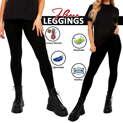 Damen Thermo Fleece für Frauen Bauchkontrolle dehnbare Legging Hose