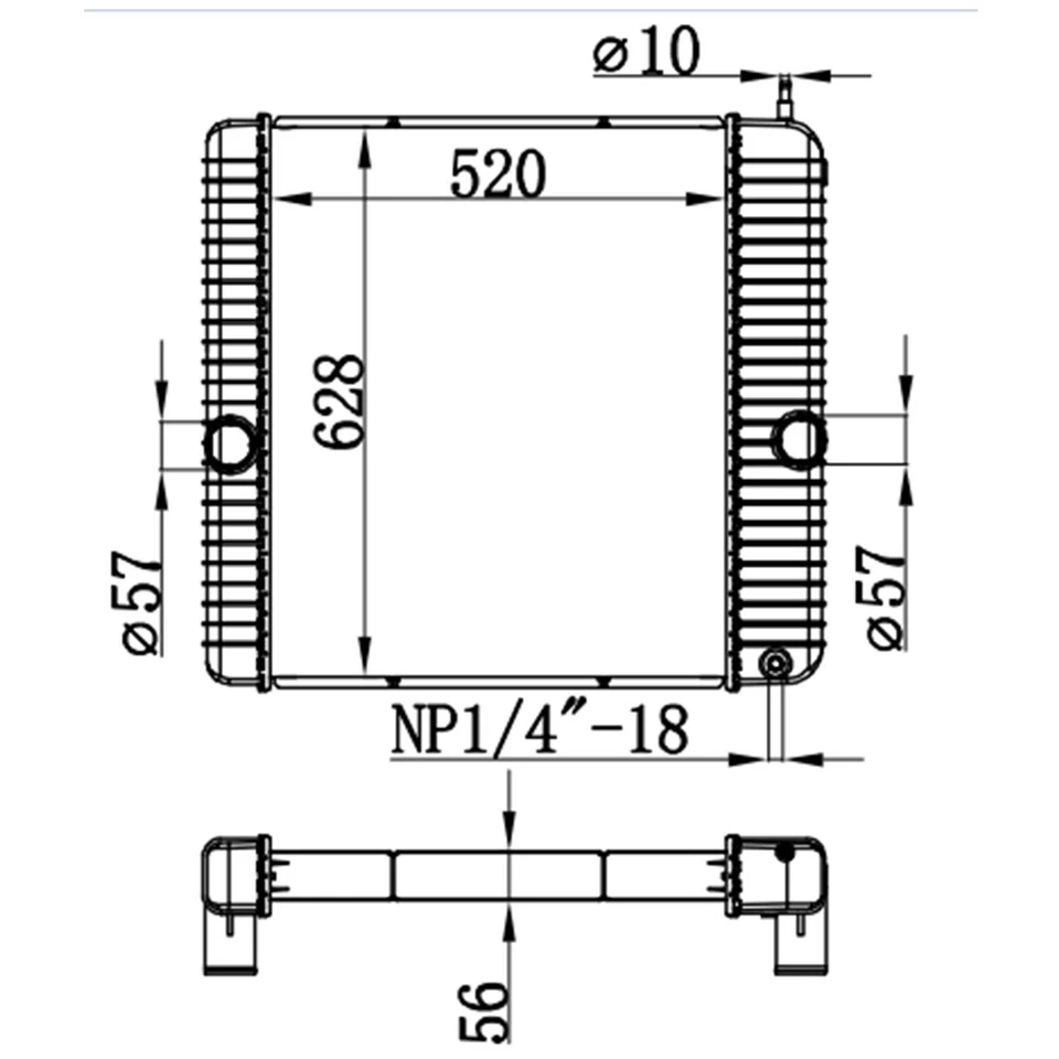 Radiator Fit 2004-07 2005 Ford F650 F750 International 3000 3200 4000 4300 4400 - Imagem 2 de 4