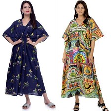 2 PC Women Plus Size Kaftan Caftan Long Maxi Dress Kimono Sleeve Evening Gown