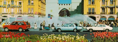 Rar PKW Ford Capri BMW Motorroller München Karlsplatz Hacker Pschorr Bier-Werbun