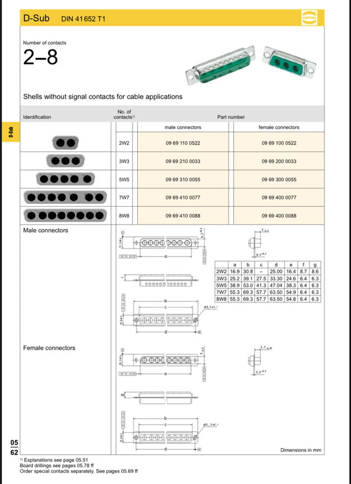 7 Pin D-Sub Replacement Male Housing Plug Connector 5+2 Coax Power Rewire 50 pc - Image 3 of 4