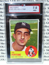 1963 Topps Card #183,  JOE PEPITONE,  New York Yankees,  KSA 7.5 Graded