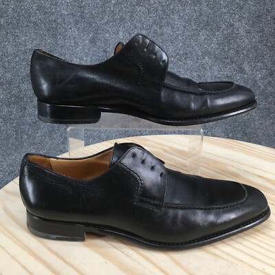 Bruno Magli Shoes Mens Size 10 Black Leather Square Toe Slip On Italy Dress Bruno Magli Leather Upper Black Dress Shoes for Men for sale  main image 2