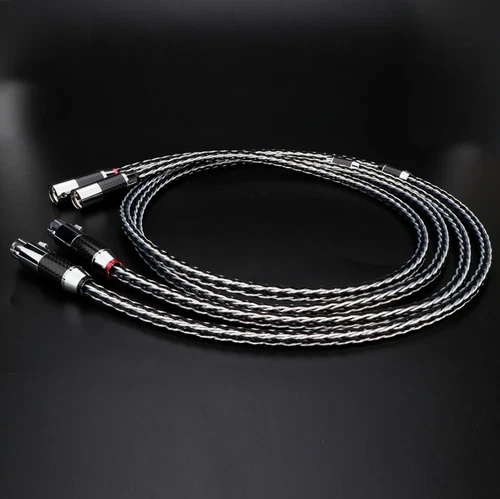 Pair Hi-end 7N OCC XLR Balanced Audio Cable Carbon Fiber Connectors Signal Wires - Picture 4 of 13