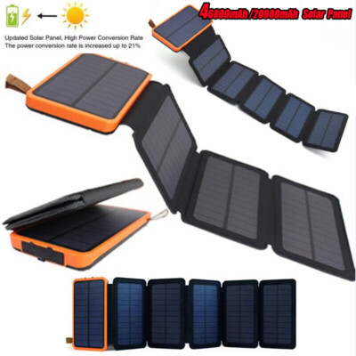 46800mAh Foldable Solar Panel Power Bank Phone Charger Power Station For Camping