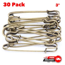 30pcs Safety Pins Large Heavy Duty Pin Blanket 3 inch Stainless Steel for Skirts