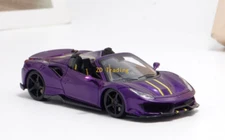 ZD TPC 1:64 Purple Novitec 488 Convertible Sports Model Diecast Metal Car BN