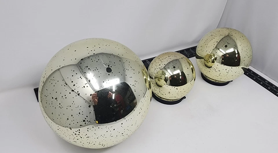 Juego de 3 esferas interiores de vidrio de mercurio Foto 4 de 4