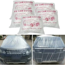 5 PACK Clear Plastic Disposable Car Cover Temporary Universal Rain Dust Garage