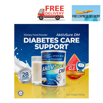 AktivSure DM Vanilla Milk Powder 800g Diabetic Nutrition Stabilizes Blood Sugar