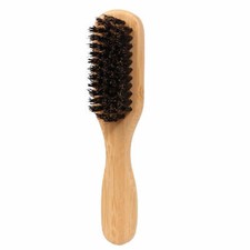 Mens Wild Boar Bristle Hair Brush Wooden Stiff Bristles Beard Brush For Men