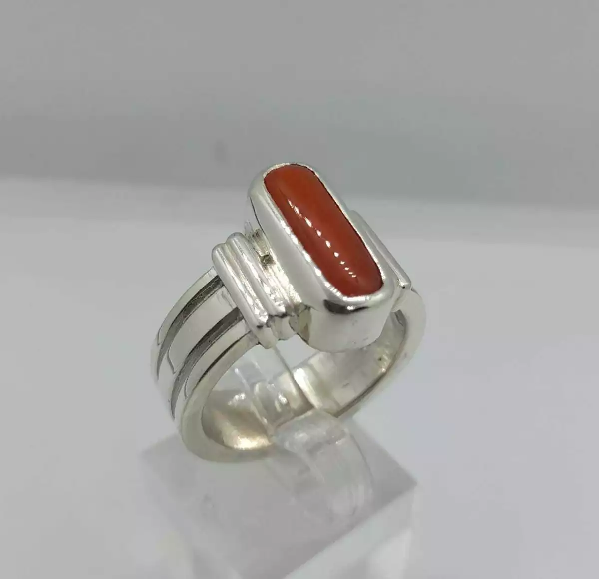 Natural online coral ring