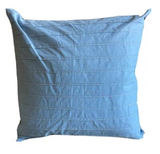 RALPH LAUREN EDEN PLEAT  BLUE DECORATIVE THROW BED PILLOW 100% COTTON 18x18 $135