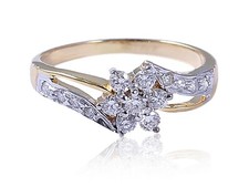 Schön 1/2 Cts Runder Brillantschliff Echte Diamanten Hochzeit Ring 18K Gelbgold