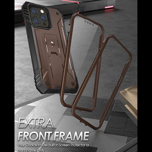 Hülle für iPhone 14 Pro Max 6,7 Zoll Stoßfest Dual Layer Handyhülle Braun - Bild 1 von 6
