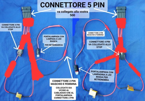 Cablaggio fiat 500 Stop / Fanali Posteriori Abarth /Fiat 500 per pre-restyling - Imagen 4 de 8