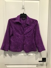 EUC Evan Picone women s 6 purple blazer long sleeve pin tuck design