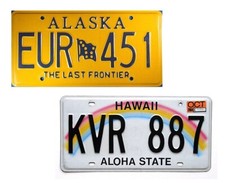 ALASKA HAWAII License Plates (RANDOM LETTERS/NUMBERS **READ DESC)
