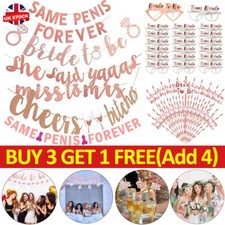 Bride To Be Ring Miss To Mrs Glitter Banner Bunting Hen Party Wedding Rose Gold