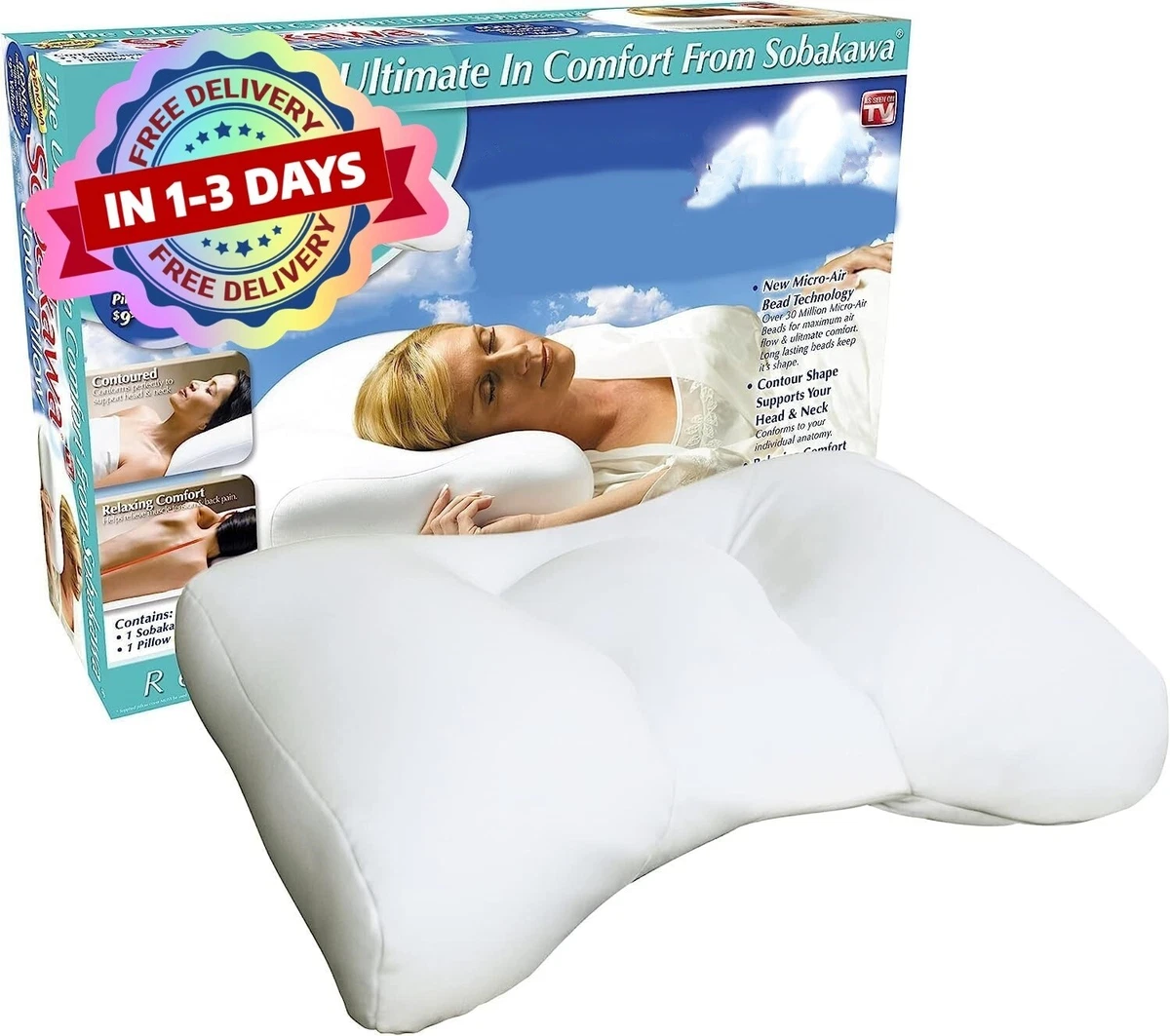 Almohada Con Forma Para Cuello Y Cabeza Almohada De Apoyo Para Dormir US NEW