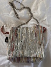 Women’s reCharkha Drawstring Chain Link Upcycled Handwoven Shoulder Bag Multi