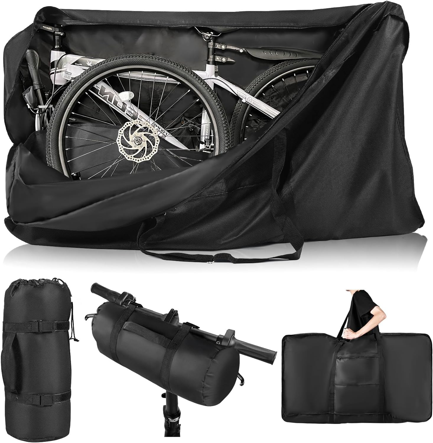(New with tags) Bike Travel Bag Airplane,Heavy Duty 840D MTB Bicycle Box Case with Strong Webbin (57.80 USD)