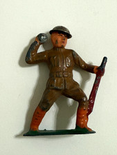 Vintage 1930's Manoil Barclay MetalToy Soldier Throwing Grenade Infantry Figure