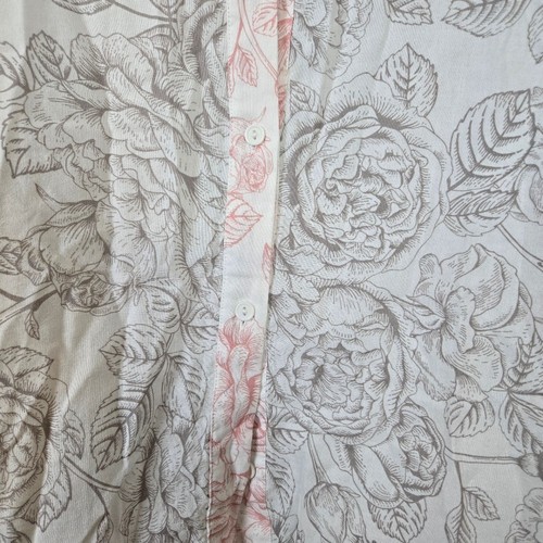 Aura Damen weiß Colorblock Blumen Langarm leicht geknöpft Shirt Small - Bild 5 von 9