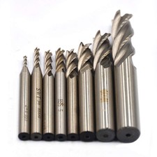 8pcs End Mill Bits Hss Cnc End Mill Cutter Drill Bits For Wood Aluminum Steel Ti