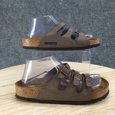 Birkenstock Sandals Womens 7 Florida Soft Slide Straps Slip On comfort Brown