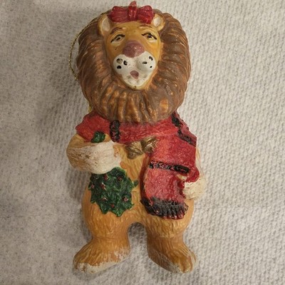 Kurt Adler Plastic Blow Mold Cowardly Lion Wizard Oz Christmas ornament vtg MCM