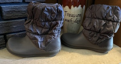 Crocs Puff Women s Snow/Rain Boots Brown Size 7  #14614 Pull On