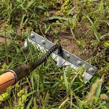 Carbon Steel Garden Hand Rake Farm Tool Weeding Scarifier Nail Harrow Metal UK