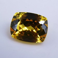 Makellos 12,10 ct natürlicher gelber Ceylon-Saphir Kissen zertifiziert...