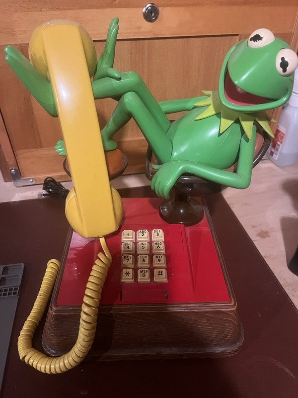 Vintage Muppet Kermit the Frog Landline Phone ATC Jim Henson Telephone Dial