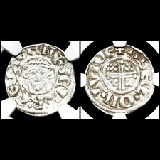 Medieval England. John Lackland. London Abel, 1199-1216. Silver Penny. NGC AU53