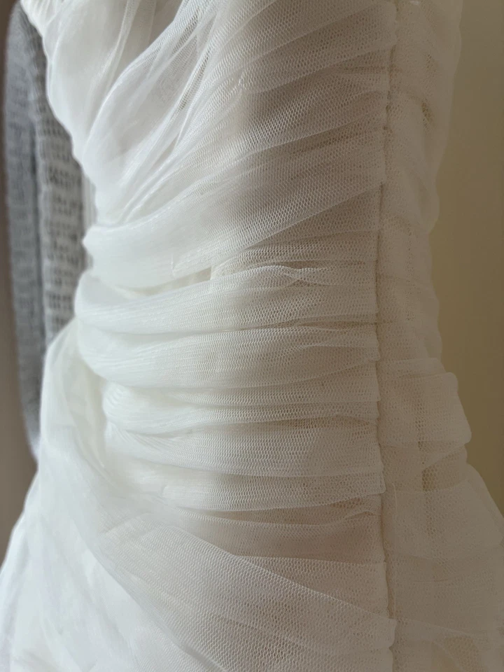 Vestido de novia Christos NY sin tirantes marfil sirena nivel inferior talla 4 Foto 4 de 4