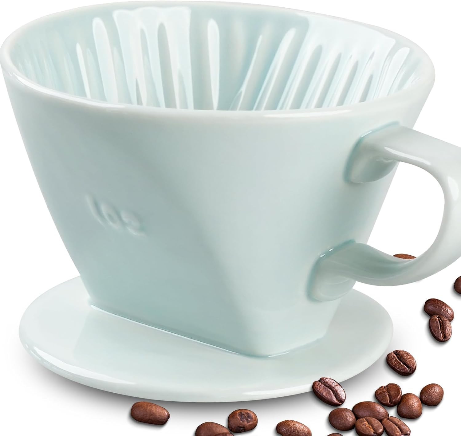Handmade Pour Over Ceramic Coffee Dripper - Authentic Brewing Experience Green