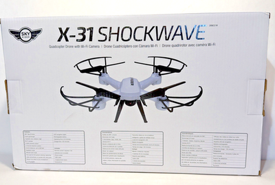 SKY RIDER X-31 Shockwave Quadcopter Drone w/ Wi-Fi Camera, Remote